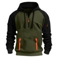 thumbnail image 2 of pstuiky Camisas de manga larga de invierno para hombre, Sudadera deportiva informal con capucha y retazos para hombre, de manga larga, estilo blusa camisetas de hombre xxxl, 2 of 3
