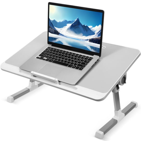 Raindrops Foldable Computer Lap Desk For Office Work White 1Pack