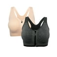 thumbnail image 2 of 2 pack Women's Sports Bras Zipper Yoga Bras Racerback Workout Bras Wireless Zip Front High Impact Yoga Bras for Yoga Gym Workout Fitness, 2 of 7
