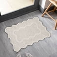 thumbnail image 6 of Luxury Cute Bathroom Rugs, White Bath Mat Scalloped Edge, Microfiber Aesthetic Trendy Funky Fun Preppy Rug, Extra Soft Bathroom Mat Non-Slip for Tub, Shower, and Bath Room 24'' x 16'', 6 of 9