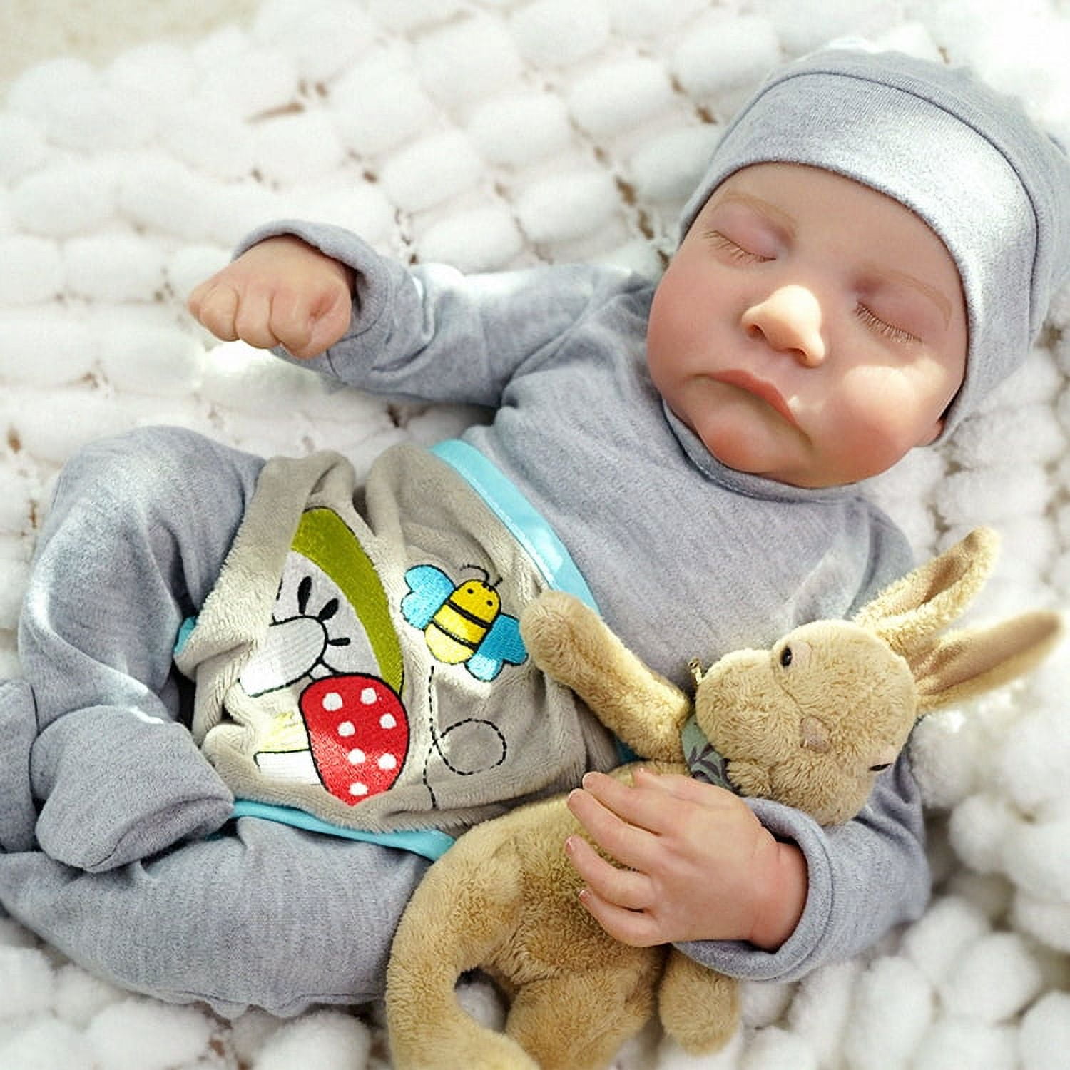 Reborn Baby Dolls 17-Inch Soft Cloth Body Realistic Baby Doll Newborn Baby Dolls Accessories for 3+ Years Old
