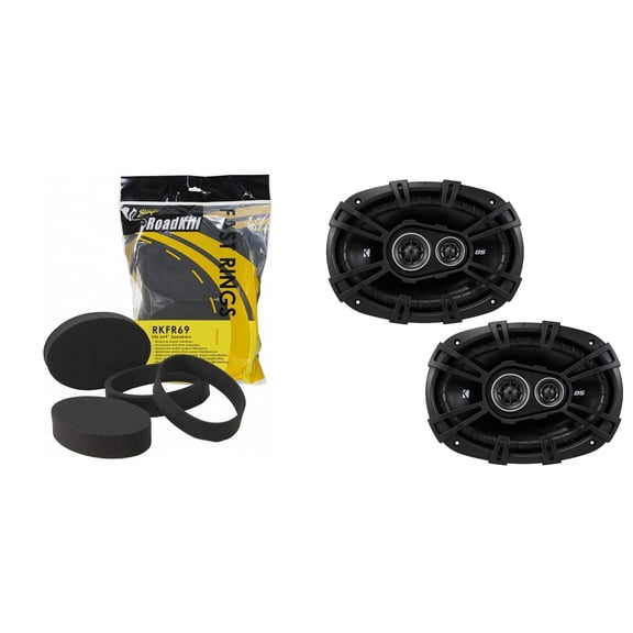 Kicker DSC 6x9" 3-Way Coaxial with RKFR69 Foam Fast Ring Speaker Enhancement Kit