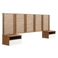 thumbnail image 2 of Modway Render Wall Mount Queen Headboard and Modern Nightstands in Walnut, 2 of 8