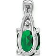 thumbnail image 4 of 14K White Gold Oval Created Emerald And Diamond Pendant (Width 6.25) (Length 14.3) - Jbsp, 4 of 5
