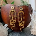 thumbnail image 5 of Granjero Gordo Pendientes colgantes de estilo retro con diseño único y nuevo para mujer, joyería étnica bohemia vintage (oro), 5 of 5