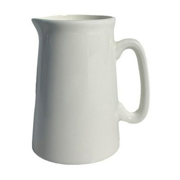 QIDITONG Ceramic Milk Jug for Coffee Small Milk Frother Cup with Spout Creamer Dispenser with Handle White Pitcher Vase for Home and Cafe Use