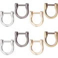 thumbnail image 2 of 8pcs Screw in D-Rings 4 Colors D-Rings with Closing Screws Key Holder Screw in Shackle Horseshoe U Shape Shackle D-Shaped Purse Loop for Leather Craft Accessories (1.3x1.2x0.3 inch), 2 of 5