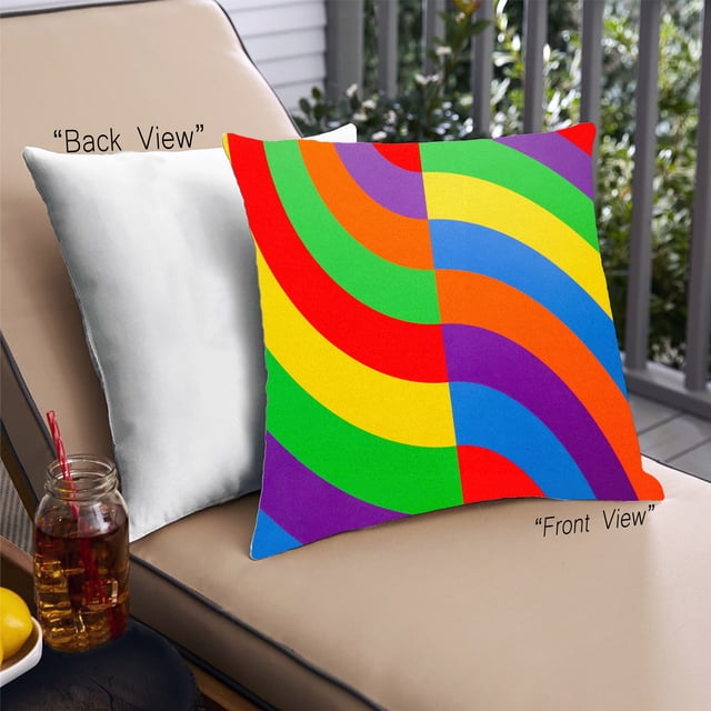 Ahgly Company Abstract Stripe Pattern Outdoor Throw Pillow, 18 inch by 18 inch