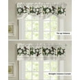 thumbnail image 4 of Wood Grain Magnolia Plant Flowers Window Valance Curtain Kitchen Cafe Short Curtains Living Room Tie-Up Valance Curtain, 4 of 6