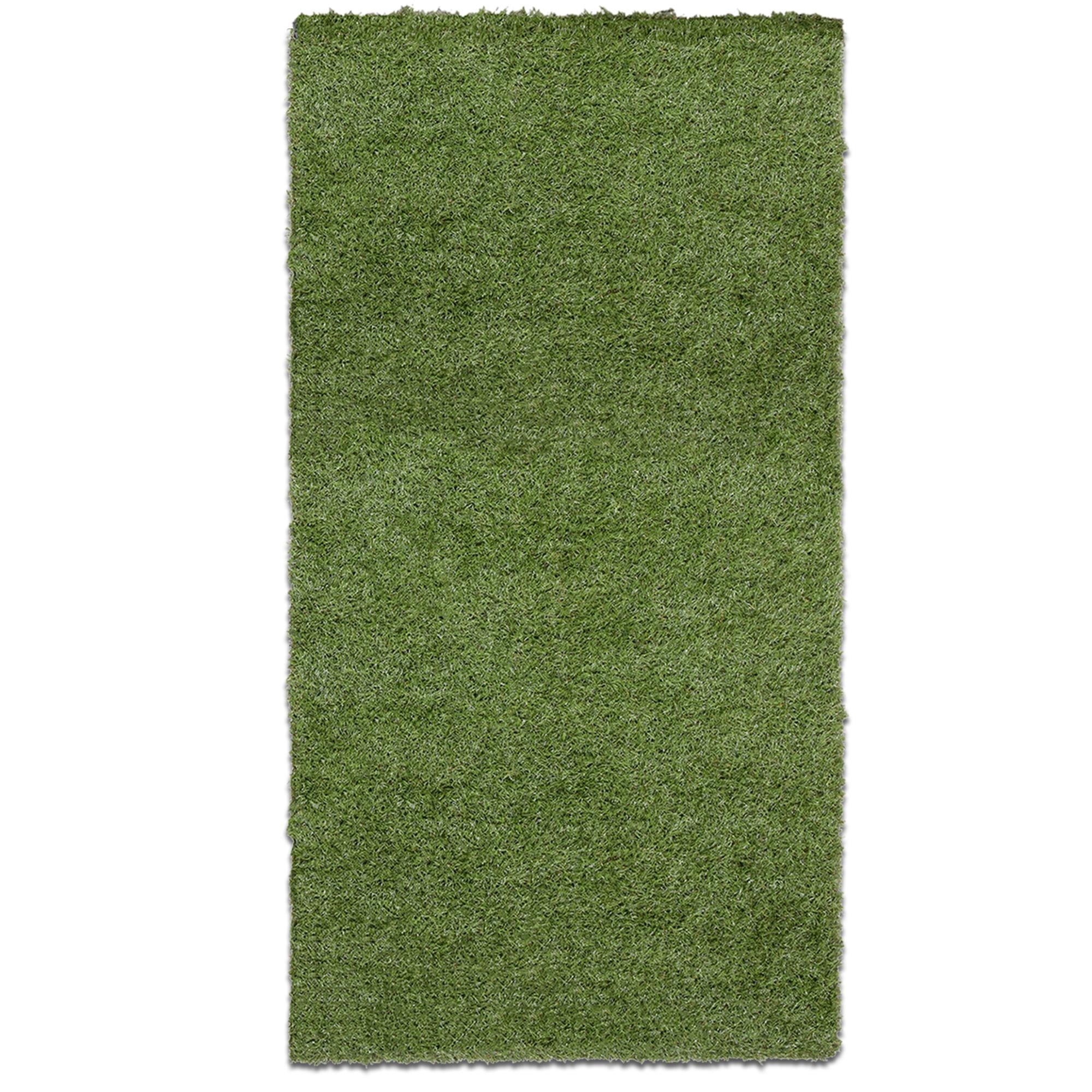 Ottomanson Pet Training Grass Pad 3x5 Dog Fake Grass Floor Mat, 2'7" x 5', Green