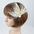 thumbnail image 4 of Ongmies Hair Accessories Brooch for Tea Clip Fascinators Party Wedding Hair Women Headband Headband Accessory Beige Heardband, 4 of 4