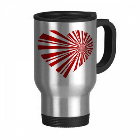 

Red Valentine s Day Heart Bloom Travel Mug Flip Lid Stainless Steel Cup Car Tumbler Thermos
