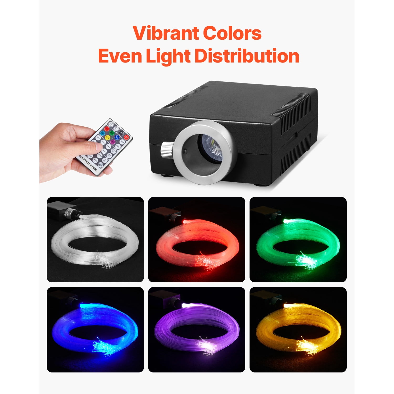 KFFKFF Starlight Headliner Kit, 150 pcs 0.03 in 6.5 ft, 16W Fiber Optic Star Ceiling Lights for Car, Bluetooth APP, Remote Control, Sound Activated, RGBW Light Engine, for Home Bedroom Decoration