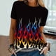thumbnail image 5 of Puntoco Mujer Cuello Redondo Manga Corta Llama Impreso Patrón Casual tops Blusa Estampado Camisa Puntoco Puntoco-263, 5 of 9