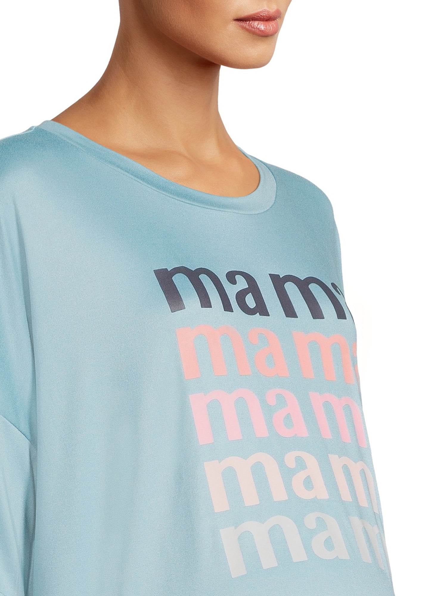 Time and Tru Women's Maternity T-Shirt and Bike Shorts Set, 2-Piece