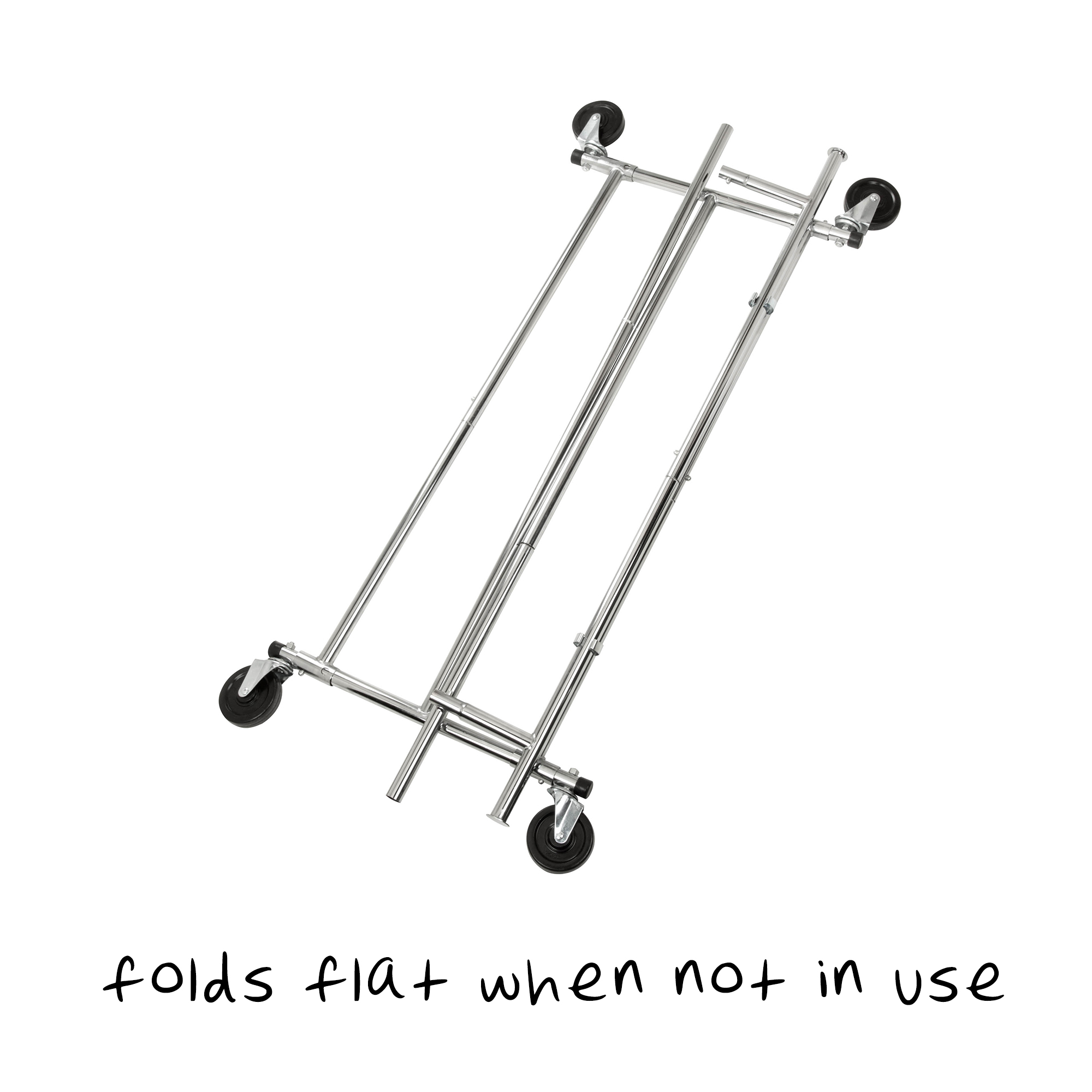 Honey-Can-Do Steel Folding Expandable Rolling Clothes Rack, Chrome - image 5 of 8