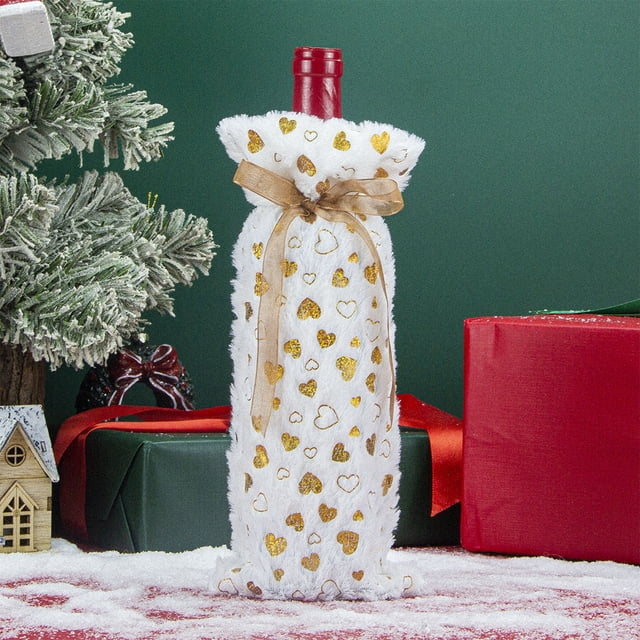Wine Bottle Set Christmas Decorations Velvet Wine Bottle Bag Christmas Wine Set Restaurant Dress Up