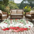 thumbnail image 5 of Valentine's Day Washable Area Rug&nbsp;6 ft Watercolor Red Pink Love Heart Roses Floral Leaf Soft Round&nbsp;Rugs for Living Room, Non Slip Carpet for Bedroom&nbsp;Entryway Dining Room, 5 of 9