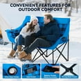 thumbnail image 6 of ABORON Oversized Double Heated Camping Chair Folding Loveseat, 2-Person Folding Chair Portable Heated Chairs for Outdoor Sports with 3 Heat Levels, Patio Lounge Chairs Lawn Chair for Camping, 6 of 8