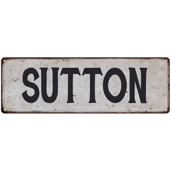 SUTTON Vintage Look Rustic Chic Metal Sign 6x18 106180036457