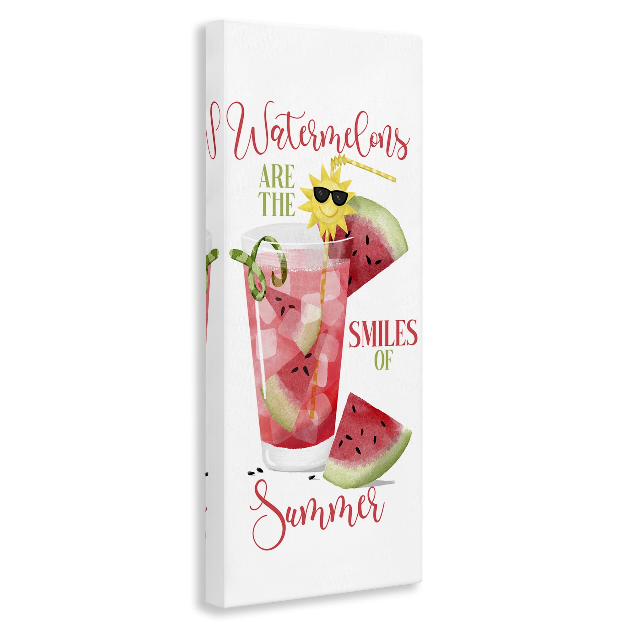 Stupell Industries Summer Watermelon Sentiment Food & Beverage Painting Wrapped Canvas Art Print Wall Art, 17 x 40