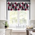 thumbnail image 3 of Bear Deer Buffalo Plaid Valance, Retro Rustic Buffalo Plaid Patchwork Deer Bear Paw Mountain Pine Tree Cottage Style Window Curtain Valance for Bedroom Kitchen Living Room, One Panel 54x18in, 3 of 6