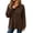 Brown, variant on Womens Waffle Knit Long Sleeve Collared Golf Shirt Oversized Pullover Slouchy Sweatshirt Casual Fall Clothing for Daily Wear Travel, Brown, XL