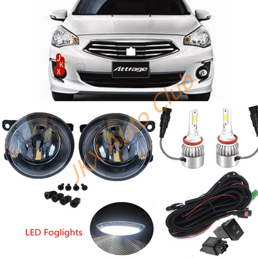 LED Fog Lights Lamp Cable Set For Mitsubishi Attrage Mirage G4 Sedan 2012-2024