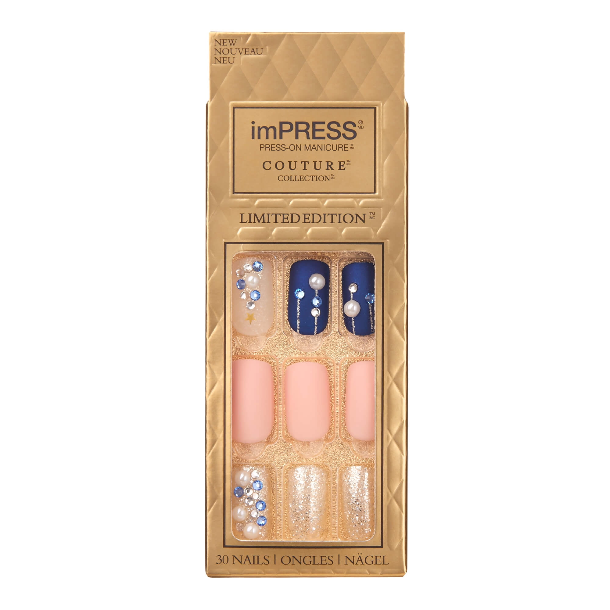 Kiss Impress Press-On Couture False Nails - Squoval, Medium