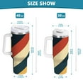 thumbnail image 6 of Yayeee 40oz Stainless Steel Tumbler with Straw and Handle Double-Wall Insulated Travel Water Bottle, Beige Stripes, 6 of 8