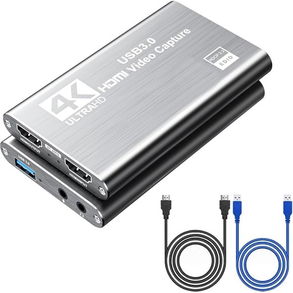 GKEAPZA 4K HDMI Video Capture Card, USB3.0 1080P 60FPS Video Recorder, Nintendo Switch Capture Card for Streaming Gaming and Broadcasting, Xbox Series X/S, Xbox One X/S, PS4, PS5, OBS, Camera, PC