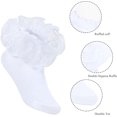 thumbnail image 6 of 2 Pairs Toddler Socks Girls Kids Cute Big Double-Layer Lace Frilly Dress Ruffle Socks for Little Girls, 6 of 6