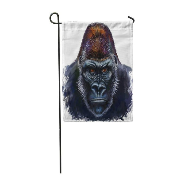 LADDKE Silver King Gorilla Digital Painting Male Kong Garden Flag Decorative Flag House Banner 28x40 inch