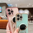 thumbnail image 5 of for iPhone 11 Pro Max Case ,Pasteable Hidden Astronaut Kickstand Stand ,Upgrade Gold Trim Shockproof Corners Bracket Cover Cute for Women Men for iPhone 11 Pro Max Case (for iPhone11ProMax,green), 5 of 12