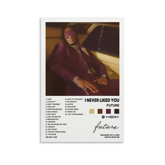 FUTURE - I NEVER LIKED YOU Album Cover Canvas Poster Print Music Posters for Room Aesthetic Unframe