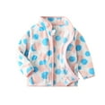 thumbnail image 2 of SGFCWSX Girls Fleece Jacket Full Zip Coat Kids Casual Fashion Print Warm Jackets Light Blue Size 8 Years, 2 of 3