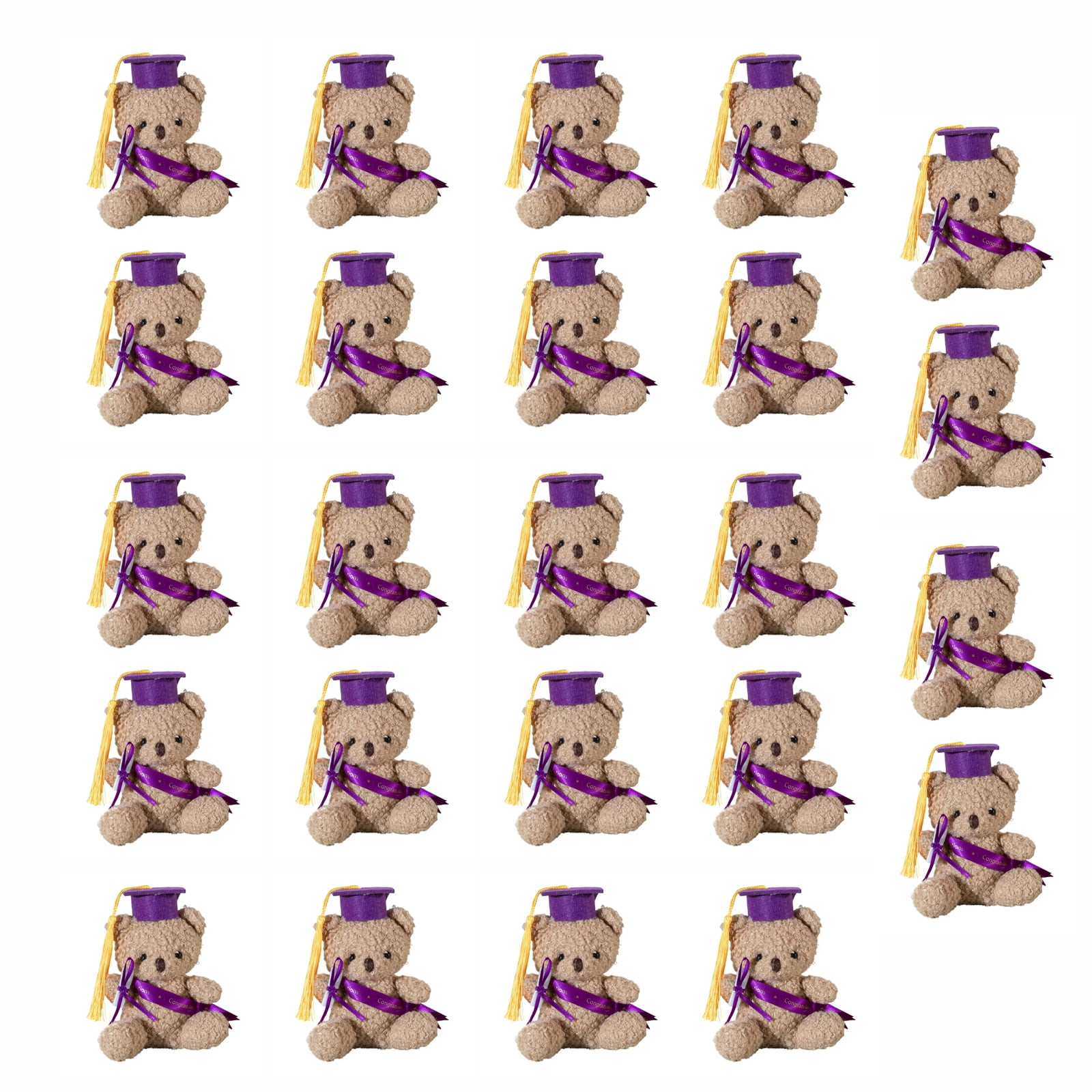2026 Graduation Bears Bulk Pack of 24 Small Plush Graduation Party Favors for Guests Mini Graduation Cap Teddy Bears for Graduation Party Decorations Table Centerpieces