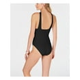 thumbnail image 2 of MICHAEL MICHAEL KORS Women's Black Removable Cups Lined Ruched Convertible Halter One Piece Swimsuit 12, 2 of 2