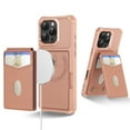 thumbnail image 2 of Allytechgroup for iPhone 15 Case Compatible with Magsafe, RFID Blocking 2 in 1 Detachable PU Leather Magnetic Slim Wallet Stand Case with Credit Card Slots Holder Kickstand Shockproof Cover, Rosegold, 2 of 8