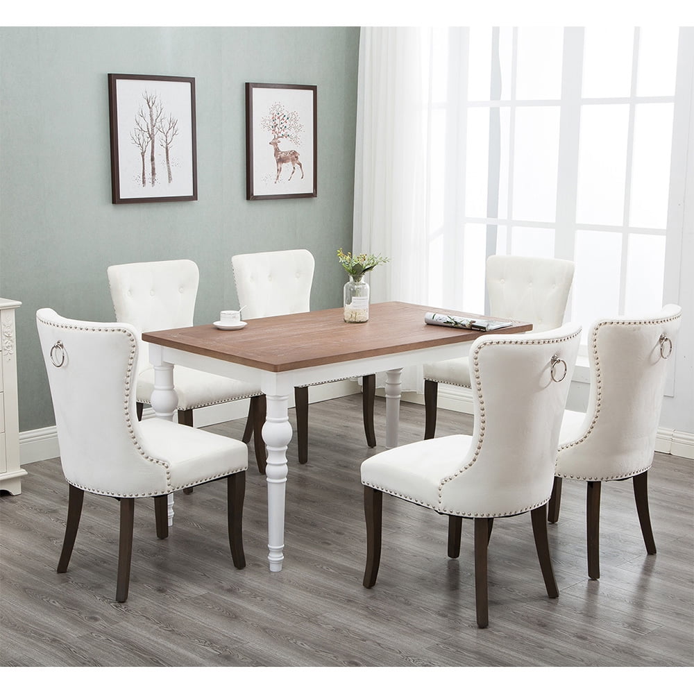 Veryke Elegant Victorian Dining Chairs Set of 2, Leisure Button Tufted