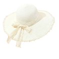 thumbnail image 6 of Womens Beach Hat Women Fashion Bow Wide Brim Straw Sun Hat Beach Outdoor Travel White One Size, 6 of 6