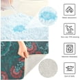 thumbnail image 5 of Dreamtimes Vintage Bohemian Floral Bath Mat Set Soft High Absorbent Non Slip Rectangular Bath Rug+U-Shaped Toilet Mat, Non-Slip Bath Carpet Bath Mats for Bathroom 17.3"x13.4"+23.6"x15.7", 5 of 5