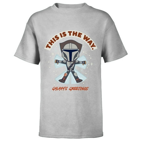 Star Wars The Mandalorian The Is The Way Galaxy’s Greetings Standard - Short Sleeve T-Shirt for Kids – Customized-Athletic Heather