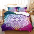 thumbnail image 1 of Bohemian Mandala Duvet Cover with Pillowcases 3D Printed Luxury Soft Bedding Easy Care Set with Zipper Boho Chic Mandala Colorful Flowers Flower Pattern Closure Unique Design Anti-allergic Duve, 1 of 5