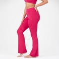 thumbnail image 5 of YITTY Active UltraLuxe Kick Flare High Waist Legging, Athleisure, 4-Way-Stretch, Raspberry Pink, Size XS-4X, 5 of 5