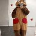 thumbnail image 6 of Unisex Lesser Panda Warm Flannel Cute Animal One-Piece Pajamas Christmas Sleepwear Jumpsuit Pajamas Coffee L, 6 of 7