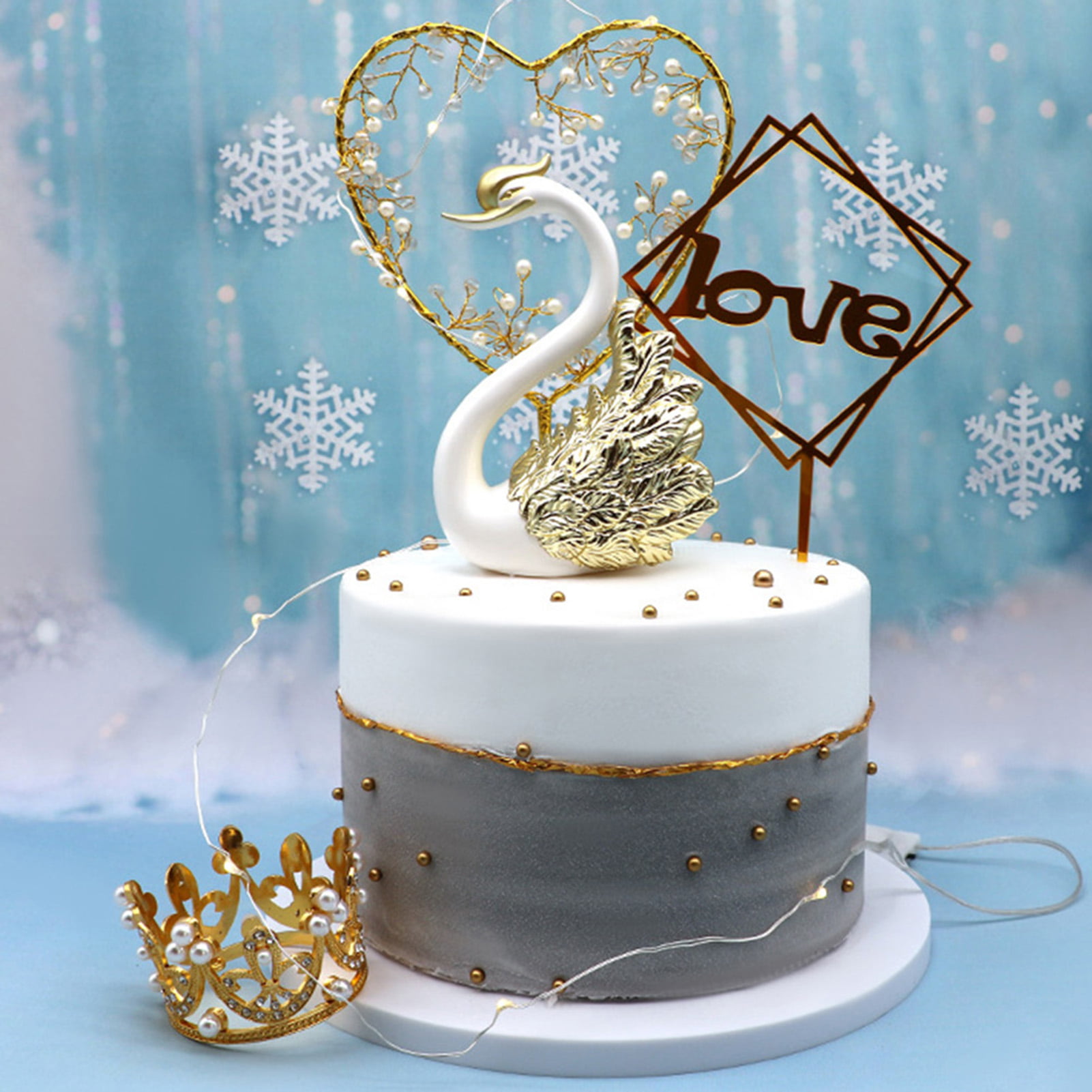 Crown Cake Topper Mini Crown Cake Food Decoration Wedding Birthday Party 