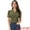 Olive Green, variant on Women's Floral Short Sleeve V Neck Blouses XL White