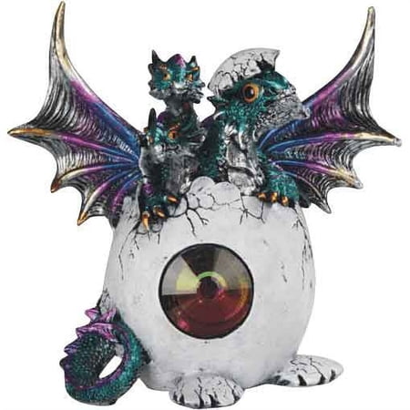 Jeweled Blue Three-Headed Dragon Hatchling Statue by Medieval Collectibles