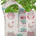 thumbnail image 2 of Baby Grow Bags 5-Pack, Night Time Owls Moon Fun, Heavyduty Fabric Pots with Handles for Plants, 2 Sizes, Tan Pink Seafoam, by Ambesonne, 2 of 3